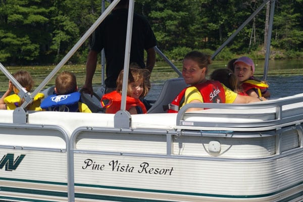 Kids on the pontoon.